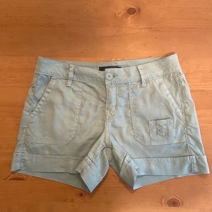 Level 99 Mint Linen Shorts from Anthropologie